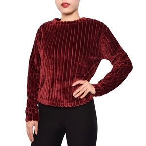PLANET GOLD -  Ribbed Faux-Fur Sweater Top
